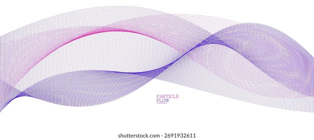 Glatte abstrakte Hintergrund mit Arrays von fließenden Teilchen, Licht und weiche Vektordesign, Luxus-Stil Illustration, Bewegung Wind Effekt.