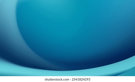 Un fondo liso y abstracto con un gradiente azul claro curvo que se transforma en un azul más oscuro y saturado.