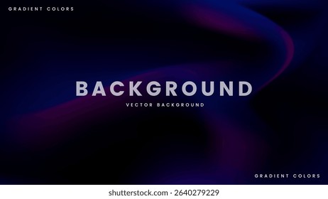Smooth abstract background with dark tones black and glowing blue purple neon waves perfect for luxury designs, invitations, posters, and packaging, Elegant and versatile for any creative project