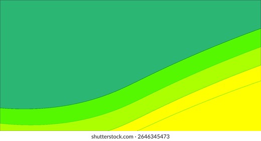 Smooth abstract background with flowing green and yellow curved layers, creating a fresh and natural visual