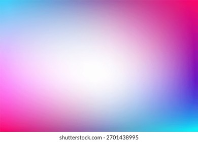 Mistura suave abstrata de neon rosa, azul e branco. Tela de fundo com gradiente de cores vibrantes