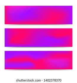 Smooth abstract blurred gradient banners set