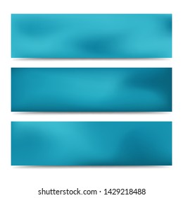 Smooth abstract blurred gradient blue banners set. Abstract Creative multicolored background. Vector illustration
