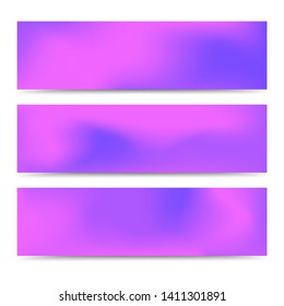 Smooth abstract blurred gradient pink banners set. Abstract Creative multicolored background. Vector illustration