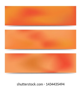 Smooth abstract blurred gradient red banners set. Abstract Creative multicolored background. Vector illustration
