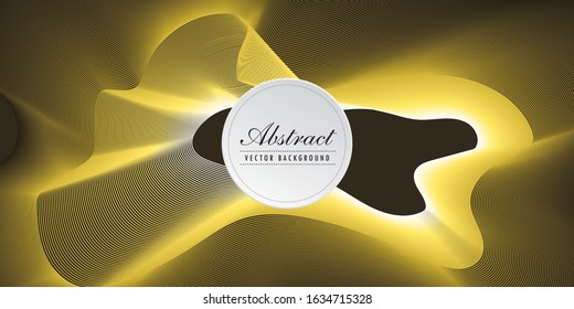 Smooth abstract border wave soft yellow background