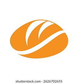 Smooth Abstract Bread Loaf Icon Logo for Bakery or Cafe