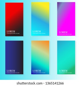 Smooth Abstract Colorful Gradient Backgrounds. For Your Graphic Wallpaper, Cover Book, Banner. Vector Illustration - Vector