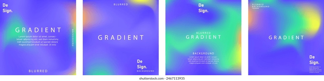 Smooth abstract colorful gradient backgrounds set. Vector collection of colorful blur background. Watercolor illustration element with mesh design of vibrant blend colors.