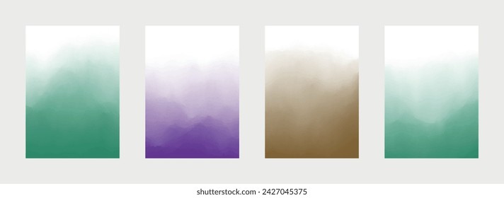 Smooth Abstract Cover Set. Colorful Backdrop. Multicolor Design. Fade Texture. Vector illustration