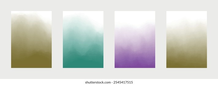 Smooth Abstract Cover Set. Curve Design. Gradient Texture. Multicolor Pattern. Vector illustration