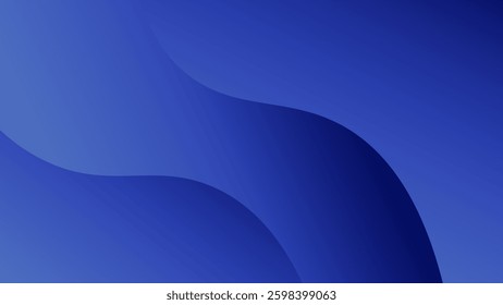 A smooth abstract design featuring flowing blue curves with gradient contrasts. This visually calming image represents relaxation and creativity.