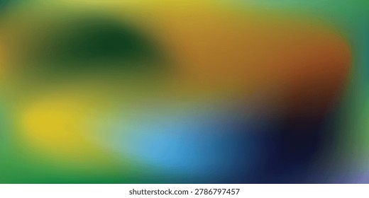A smooth, abstract gradient featuring a blend of green, yellow, orange, blue, and dark purple hues.