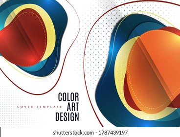 Formas de intersección abstractas y suaves. Cartel publicitario colorido a la venta. Descuentos de temporada. Plantilla con espacio de copia para marketing. Ilustración del vector