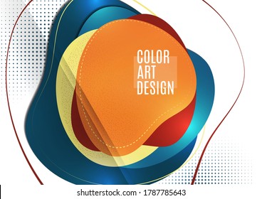 Smooth abstract intersecting shapes. Colorful advertising banner for sale. Seasonal discounts. Template with copy space for marketing. Vector illustration