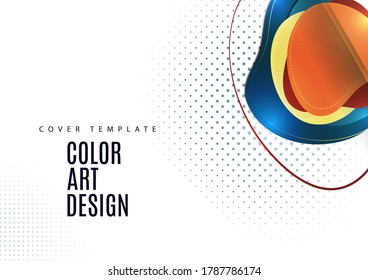 Smooth abstract intersecting shapes. Colorful advertising banner for sale. Seasonal discounts. Template with copy space for marketing. Vector illustration
