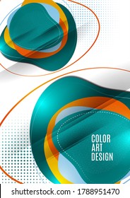 Smooth abstract intersecting shapes. Colorful advertising banner for sale. Seasonal discounts. Template with copy space for marketing. Vector illustration