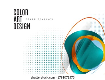 Smooth abstract intersecting shapes. Colorful advertising banner for sale. Seasonal discounts. Template with copy space for marketing. Vector illustration