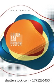 Smooth abstract intersecting shapes. Colorful advertising banner for sale. Seasonal discounts. Template with copy space for marketing. Vector illustration