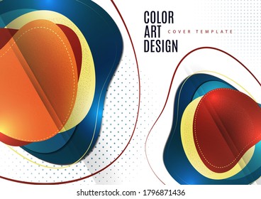 Smooth abstract intersecting shapes. Colorful advertising banner for sale. Seasonal discounts. Template with copy space for marketing. Vector illustration