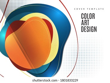 Formas de intersección abstractas y suaves. Cartel publicitario colorido a la venta. Descuentos de temporada. Plantilla con espacio de copia para marketing. Ilustración del vector