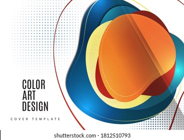 Smooth abstract intersecting shapes. Colorful advertising banner for sale. Seasonal discounts. Template with copy space for marketing. Vector illustration