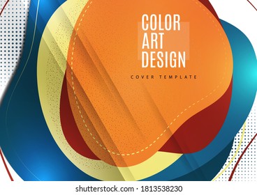 Smooth abstract intersecting shapes. Colorful advertising banner for sale. Seasonal discounts. Template with copy space for marketing. Vector illustration