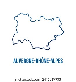 Auvergne-Rhône-Alpes smooth abstract map isolated 