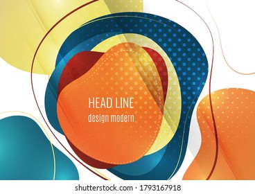 Smooth abstract overlapping shapes. Colorful advertising banner for sale. Seasonal discounts. Template with copy space for marketing. Vector illustration