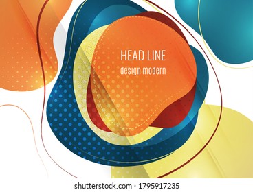 Smooth abstract overlapping shapes. Colorful advertising banner for sale. Seasonal discounts. Template with copy space for marketing. Vector illustration