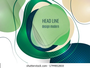 Smooth abstract overlapping shapes. Colorful advertising banner for sale. Seasonal discounts. Template with copy space for marketing. Vector illustration