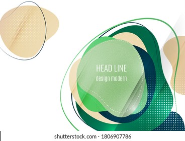 Smooth abstract overlapping shapes. Colorful advertising banner for sale. Seasonal discounts. Template with copy space for marketing. Vector illustration