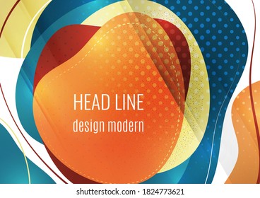 Smooth abstract overlapping shapes. Colorful advertising banner for sale. Seasonal discounts. Template with copy space for marketing. Vector illustration