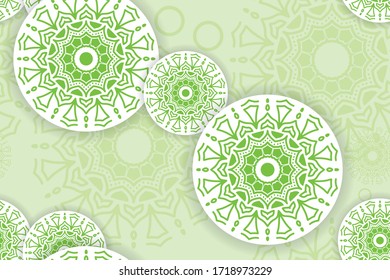 Patrones abstractos suaves con círculos de encaje, colores festivos brillantes, fondos con colores suaves, gráficos. Ilustración vectorial, se puede utilizar para tela, fondo, papel pintado y papel envolvente.