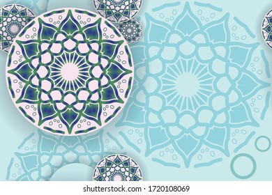 Smooth abstract patterns with lace circles, bright festive colors, backgrounds with soft colors, graphics. Vector illustration, can be used for cloth, background, wallpaper and wrapping paper.