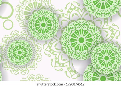 Smooth abstract patterns with lace circles, bright festive colors, backgrounds with soft colors, graphics. Vector illustration, can be used for cloth, background, wallpaper and wrapping paper.