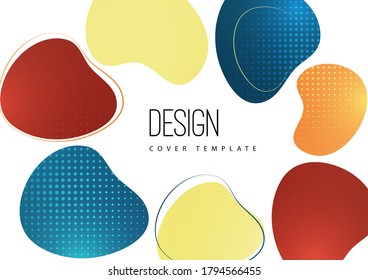 Smooth abstract shapes. Colorful advertising banner for sale. Seasonal discounts. Template with copy space for marketing. Vector illustration