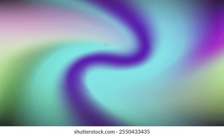 Smooth, abstract vector illustration with a dreamy gradient blend of purple, green, blue, and teal hues. The flowing transitions create a serene and modern aesthetic, perfect for background.