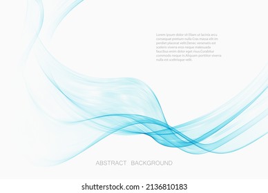 Smooth abstract wave border. Soft transparent wave background. Modern futuristic banner or brochure layout. Vector illustration.