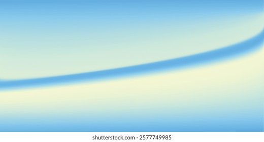 Smooth abstraction summer background template. Beautiful Waves of blue and cream gradation lines. Beautiful abstraction of blue and cream gradient wallpaper. Calming tropical aesthetic. Vector.