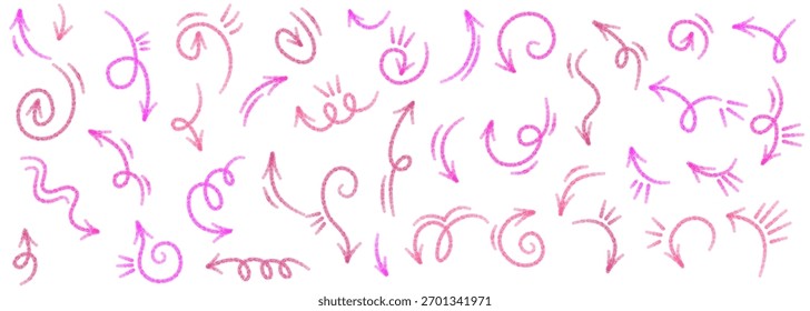 Glatte Pfeil Doodle Symbol-Sammlung gekrümmte Linie minimale Pinsel Vektor-Design