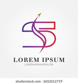 Logo mit glattem Pfeil in Kombination mit Anfangsbuchstaben 