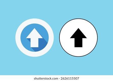 Smooth Up Arrow Vector Icons, flat up arrow icon, arrow pointing up vector, upload arrow icon