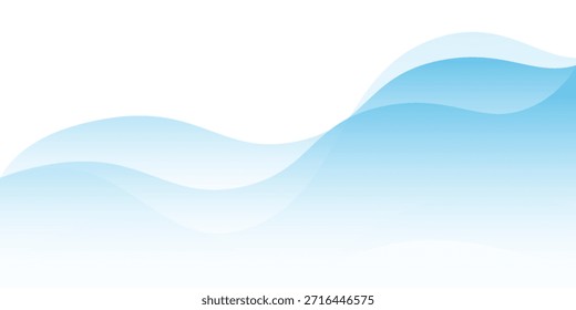 Smooth background blue wave abstract with shine, modern design. blue vector
