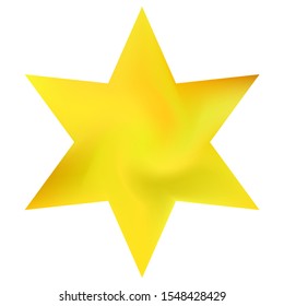 Smooth background in the form of hexagram. Jewish sacred religious symbol. Trendy soft color pearl. Yellow elegant and easy editable colorful fluid cover for your creative projects.