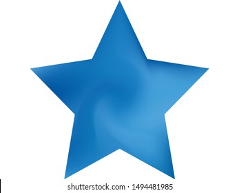 Smooth background in the form of pentagram. Popular style of 90th, 80th. Trendy soft color star. Blue elegant and easy editable colorful fluid cover for your creative projects.