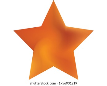 Smooth background in the form of pentagram. Trendy soft color effect. Popular style of 90th, 80th. Orange elegant and easy editable colorful fluid cover for your creative projects.