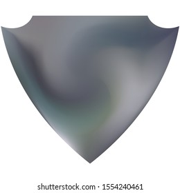 Smooth background in the form of a shield. Minimal backdrop in a style of 80th. Soft color logo. Silver elegant and easy editable colorful fluid cover for your creative projects.