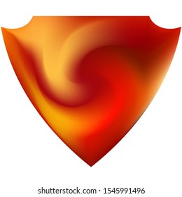 Smooth background in the form of a shield. Surreal backdrop in a style of 80th. Soft color effect. Red elegant and easy editable colorful fluid cover for your creative projects.