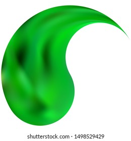 Smooth background in the form of yin or yang. Creative original east style. Trendy soft color concept. Green elegant and easy editable colorful fluid cover for your creative projects.